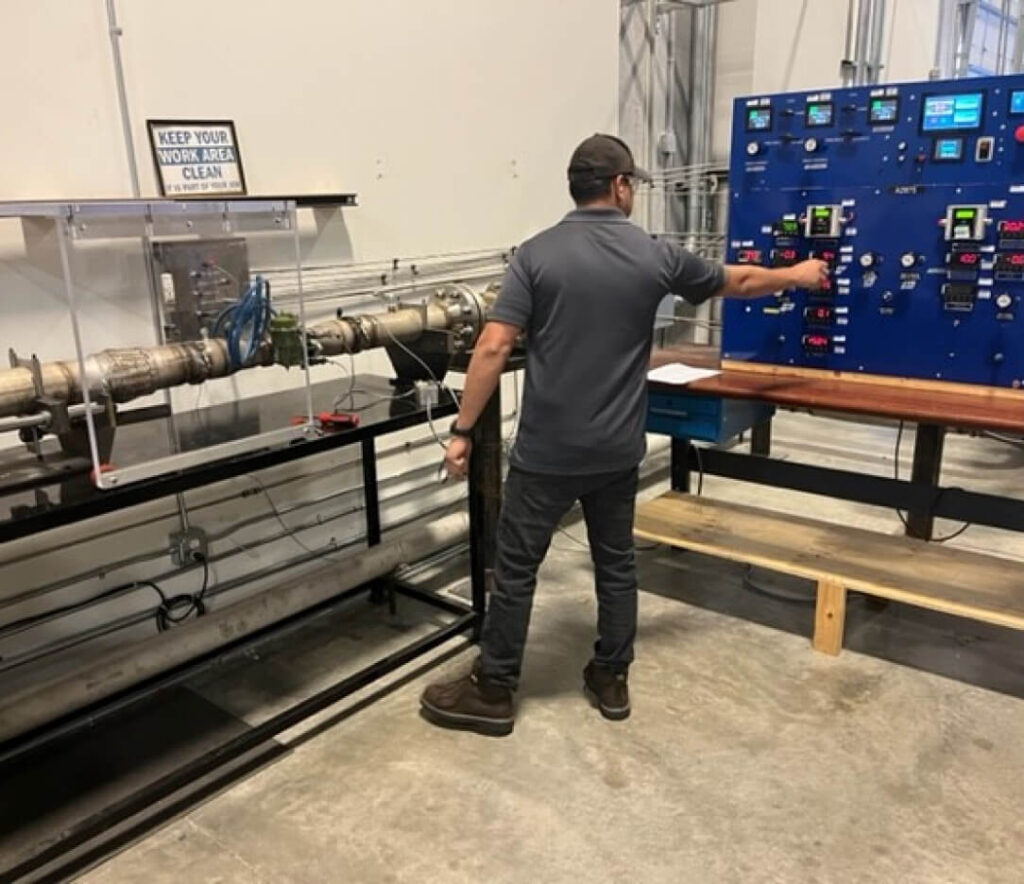 Person working on aircraft parts